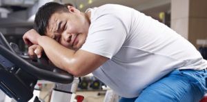 Fat men on treadmill